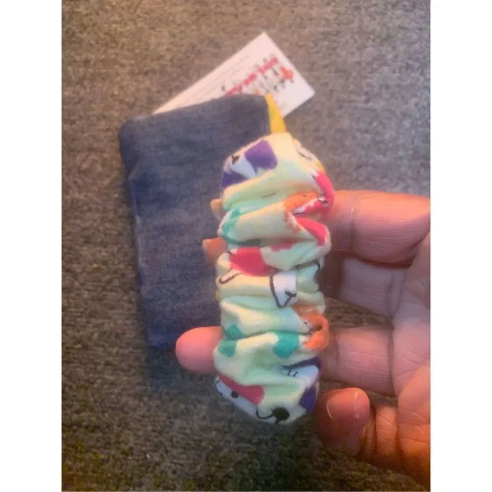 Scrunchie Keychain With Denim Pouch - Picture 5 of 7